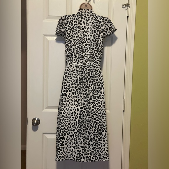 Express Animal Print Bow Tie Midi Dress - Picture 6 of 8